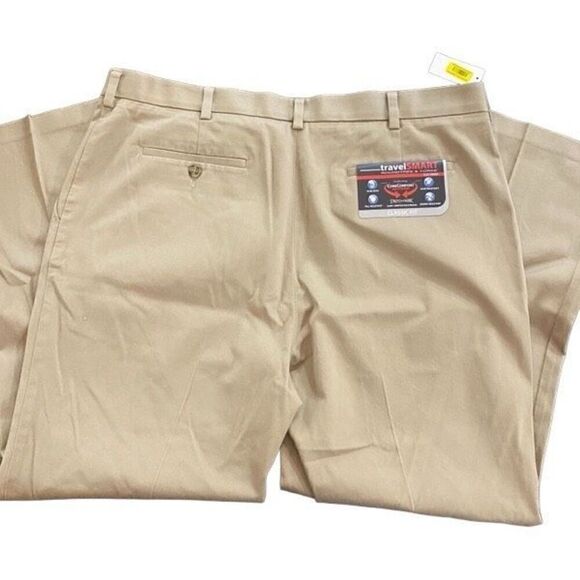 RoundTree & Yourke Travel Smart Core Comfort waistband 40x30 classic fit khaki - Picture 4 of 6